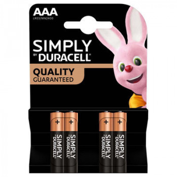 Pack 4 pilas simply Duracell LR03 AAA